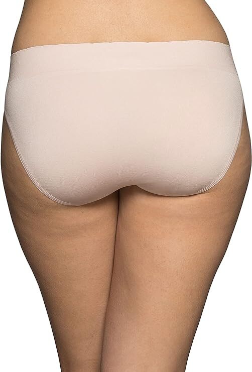 3 Pack Vanity Fair No Pinch No Show Seamless BIKINI Maroon/Quartz/Neutral 5 6 7