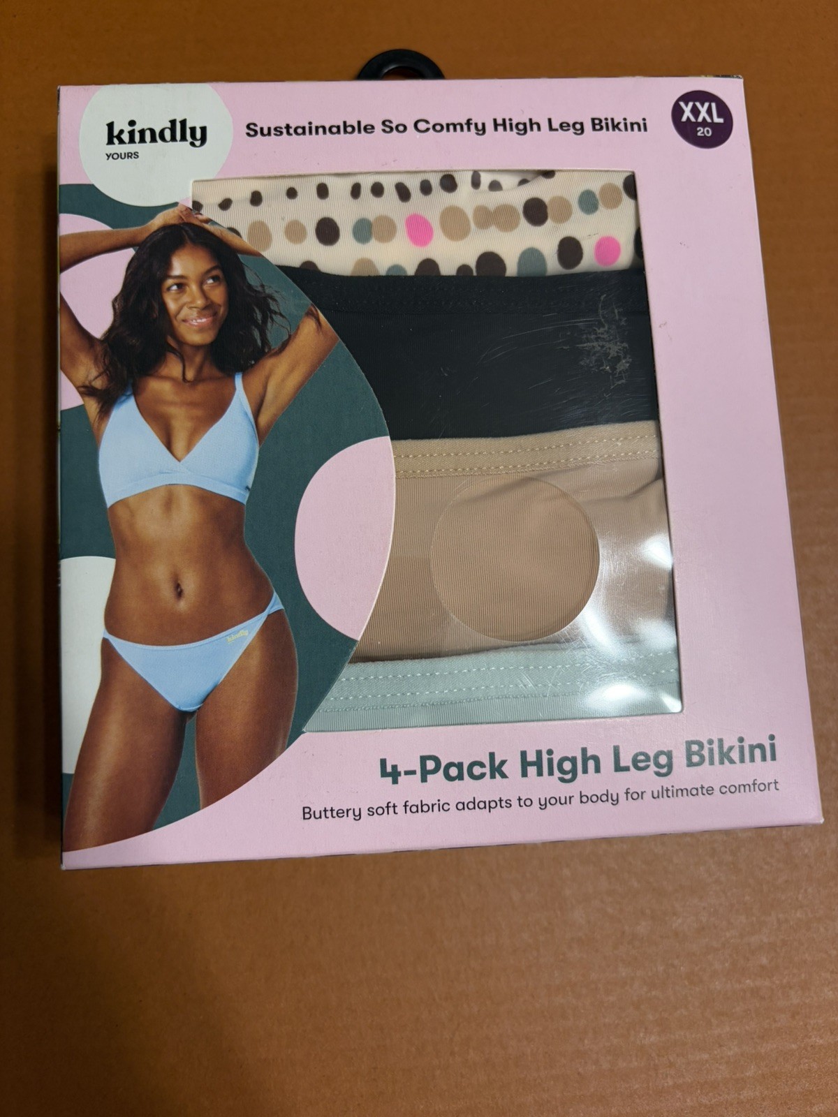 Kindly Yours Womens Underwear XXL sz20 High Leg Bikini Panties Panty 4 Pack NEW