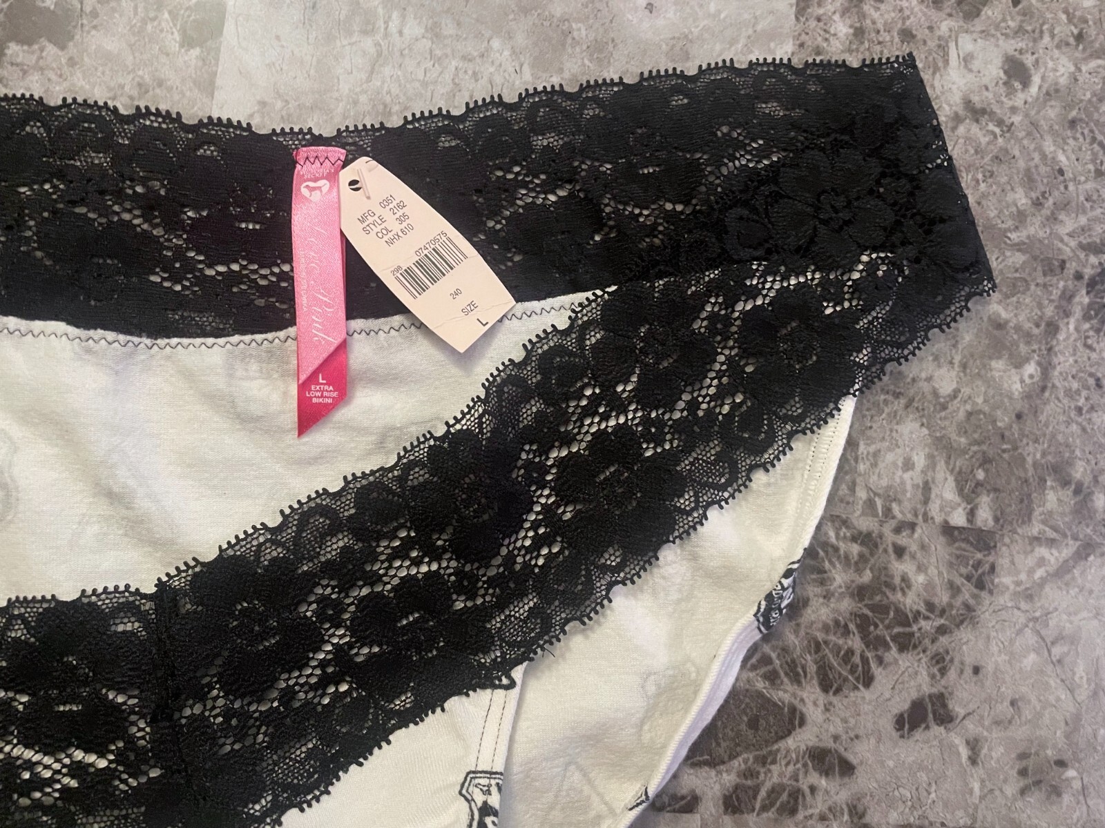 NWT VICTORIA’S SECRET PINK LARGE SKI ROADTRIP LACE VINTAGE RARE BIKINI PANTIES