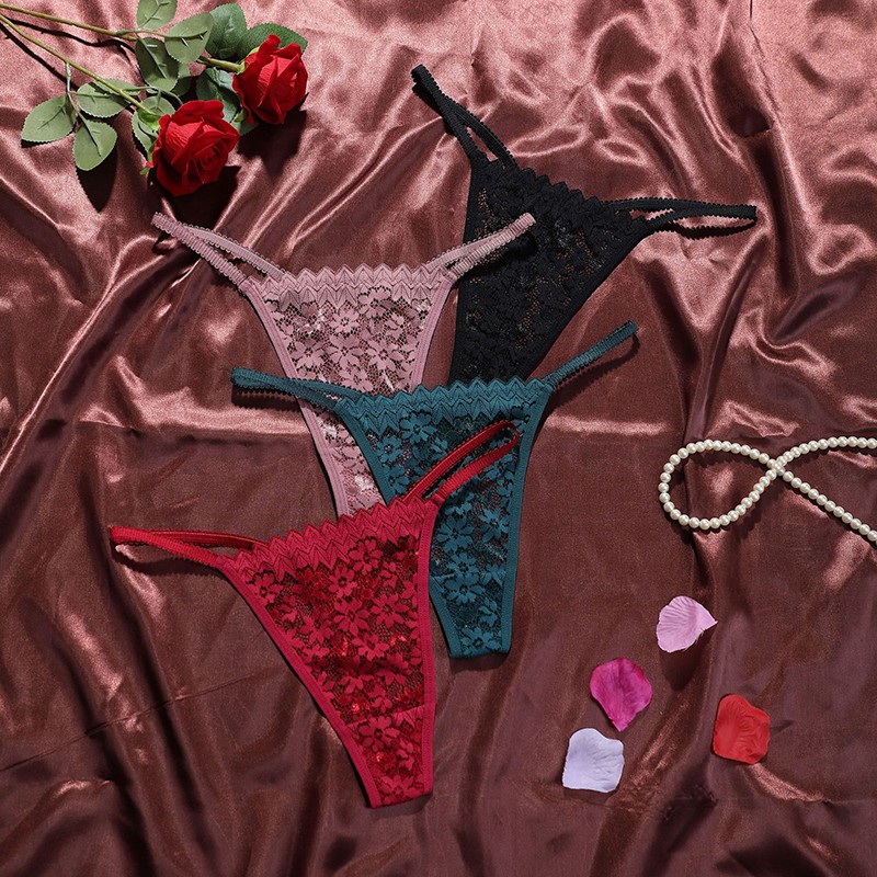 6 Pack Lot Sexy Womens Lace Panties Thong See Through Underwear Ladies Lingeries
