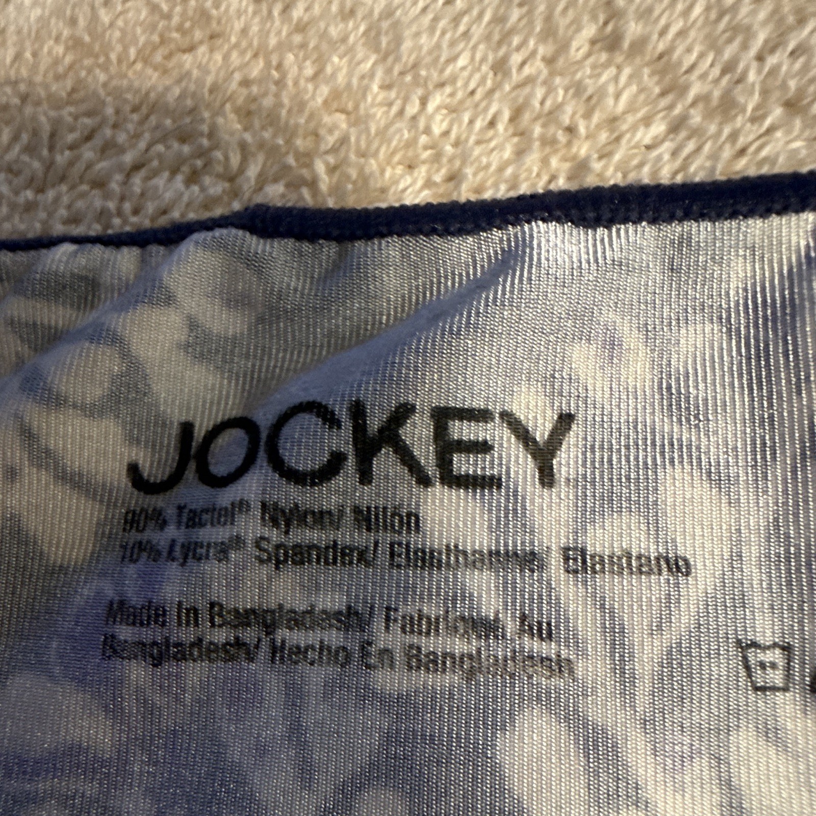 Jockey Women’s Hip Brief Panties 9/XXL Navy Floral Microfiber Stretch 1372