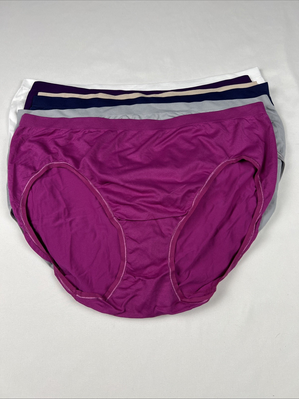 Women’s Fruit Of The Loom 6 pk Nylon Stretch Seamless Hi-Cut Briefs Size 9
