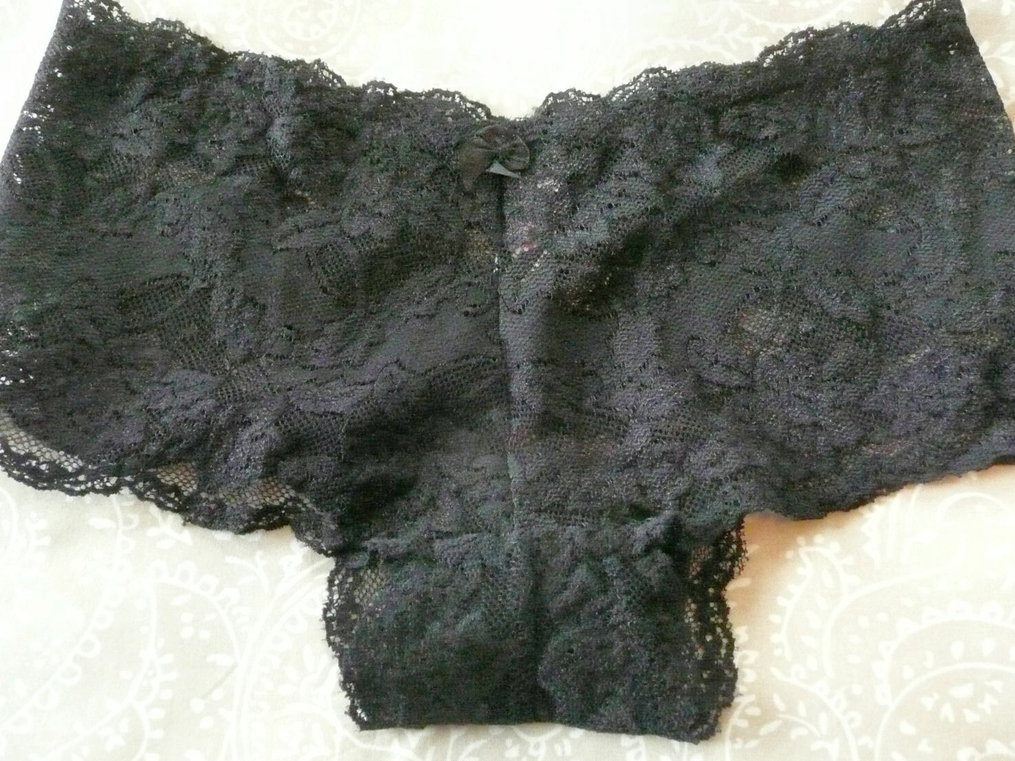 NEW Black Stretchable Lace Eva Cervantes Lady Underwear Panties Linger Brief SzM