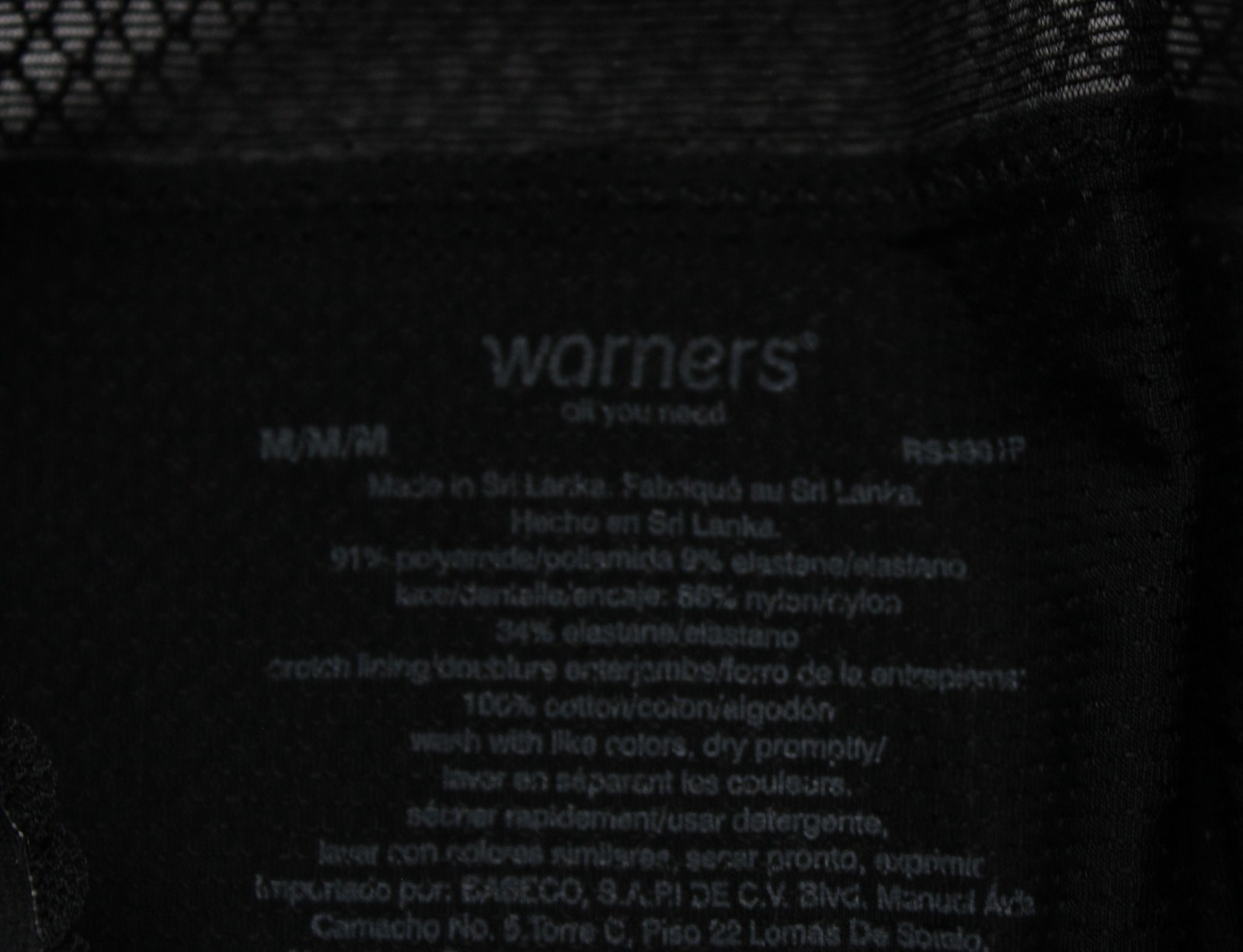 Warner’s Women’s High Waist Lace Detail Microfiber Brief AR8 Black Medium
