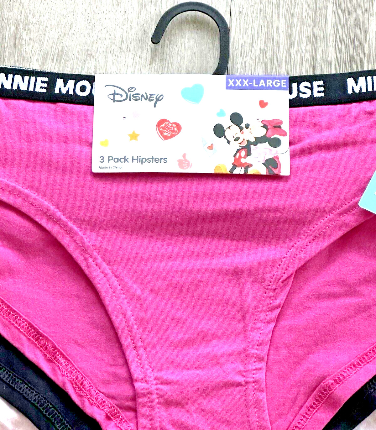 Disney 3-Pack Women’s Mickey & Minnie Mouse Hipster Underwear Panty XXX-Large