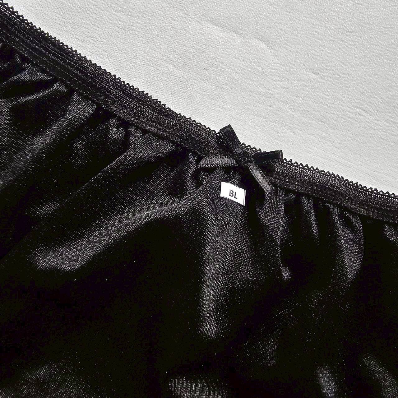 6pcs Black Bikini Panties Underwear Woman Vintage Nylon Soft Silky Hip 34″-38″ L