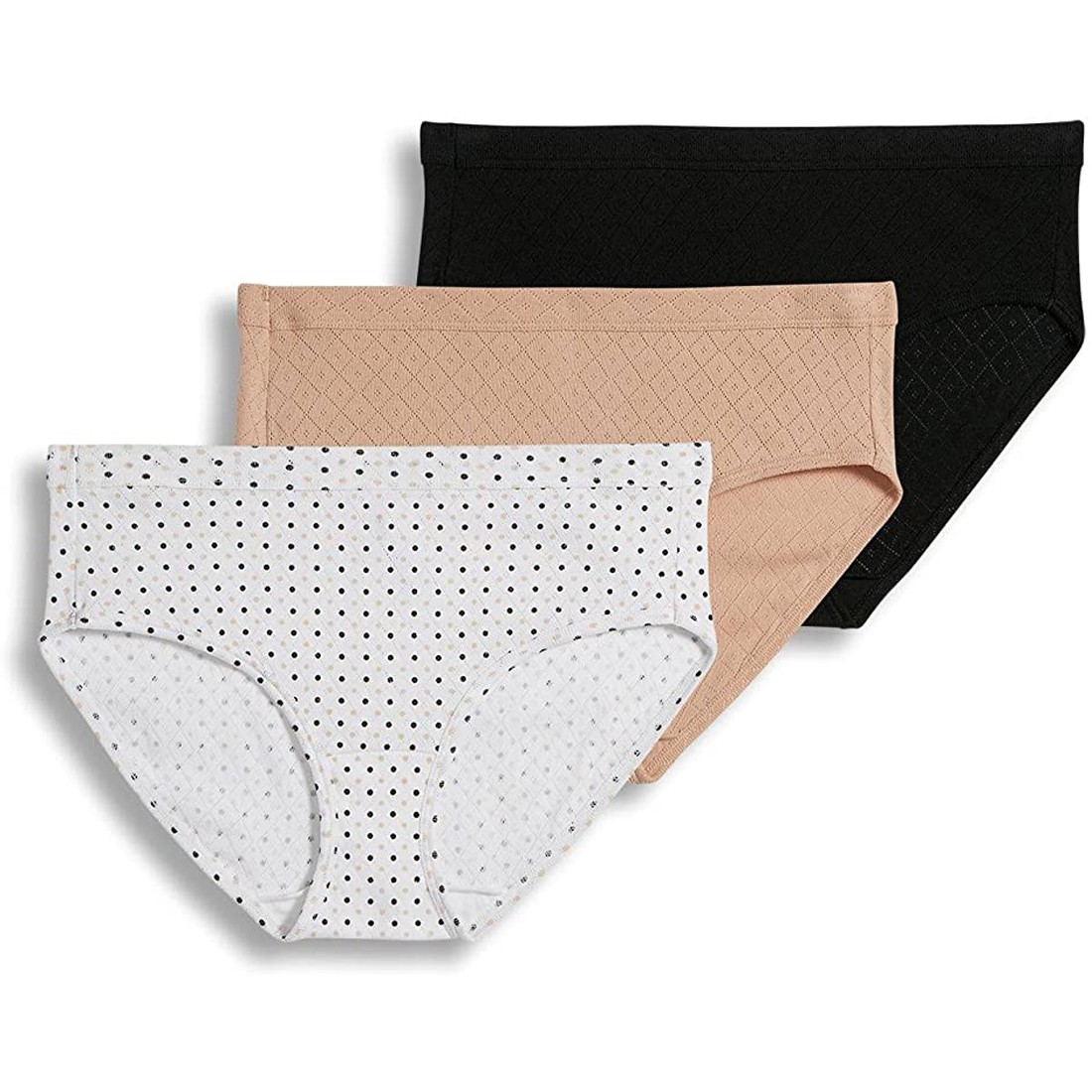 Jockey Women’s Elance Breathe Hipster – 3 Pack, Light/Simple Dot/Black, 10