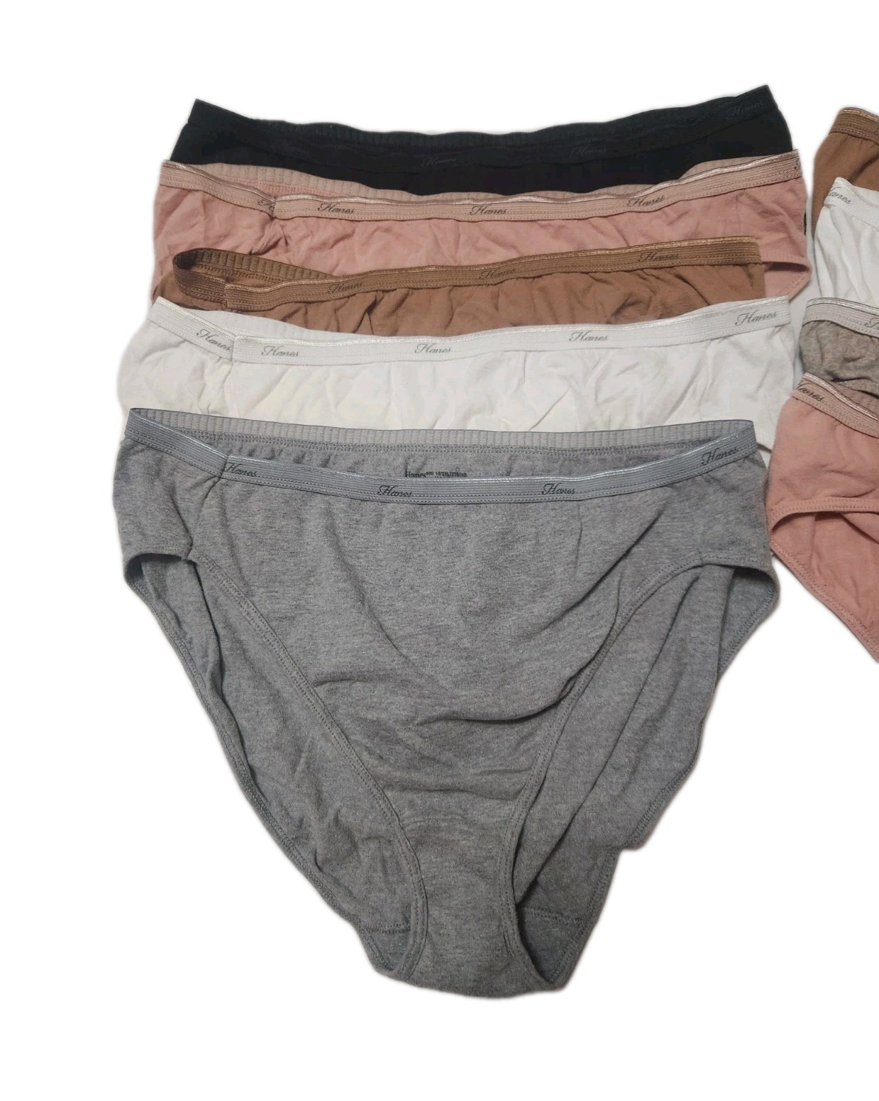 Hanes Cotton Tagless Hi-Cut Panties Assorted Colors 9 Pack Women’s Size 3XL