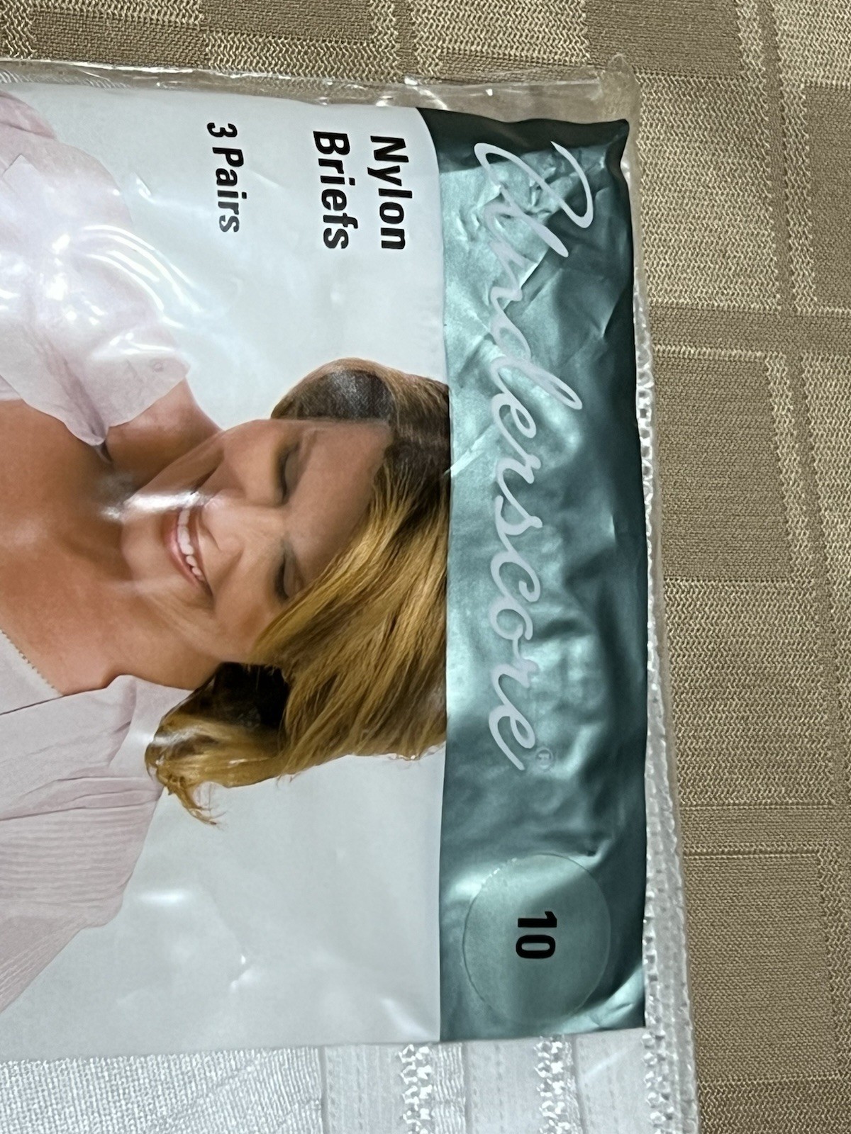 Underscore Nylon Briefs Panties Women 10 VTG NOS Granny Underwear 3-Pack White
