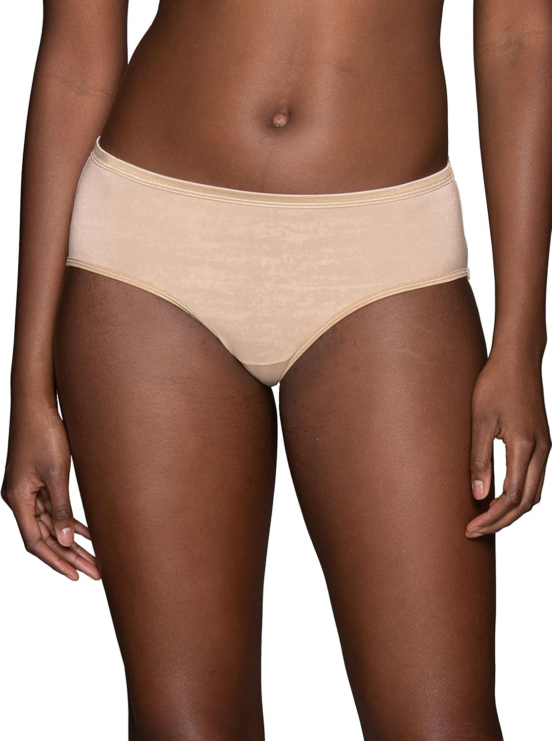 Illumination Silky Stretch Hipster Panties with Satin Trim – Rose Beige, Size 6