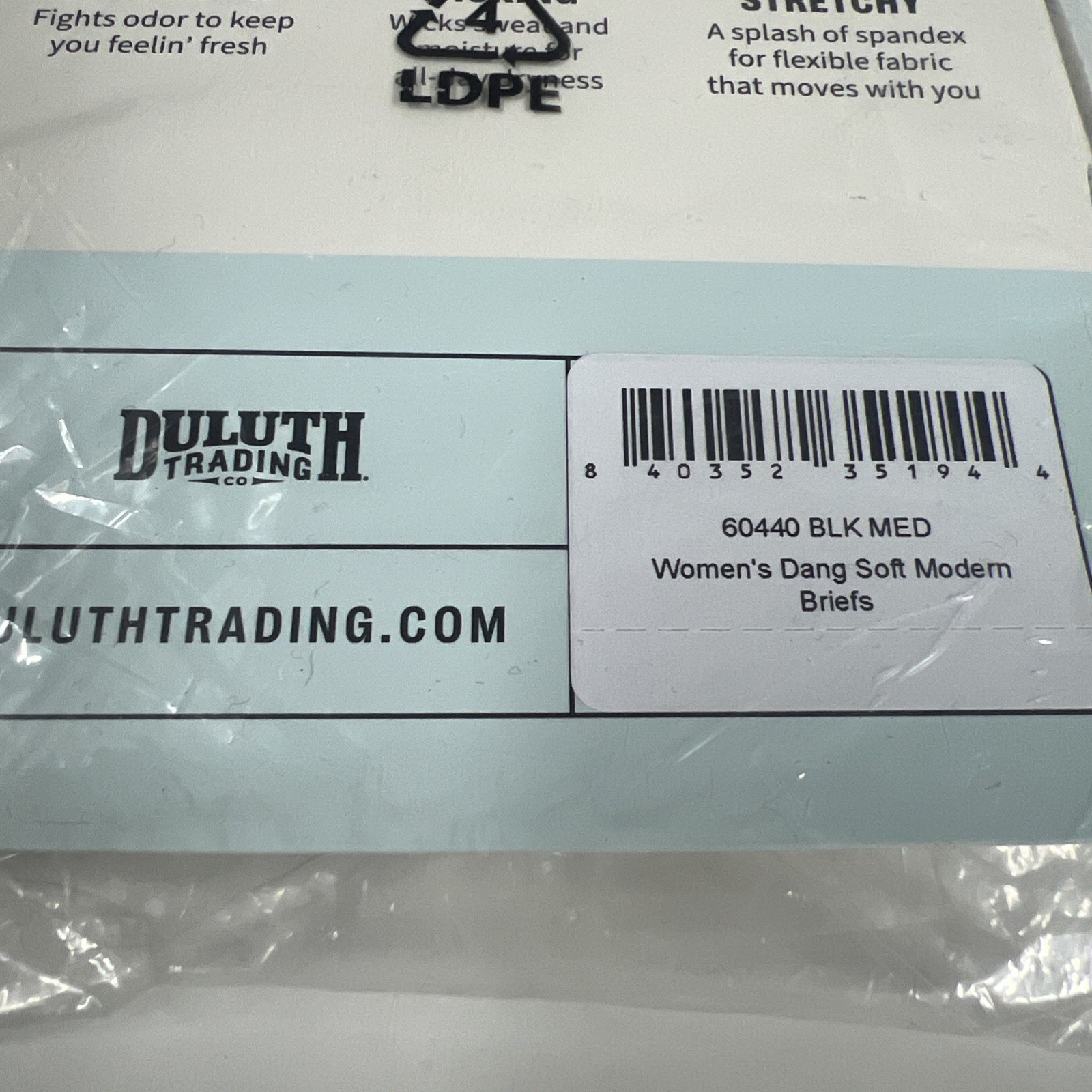 Duluth Trading Dang Soft Cloudlike Softness Women’s Briefs Black M 10-12 NIP
