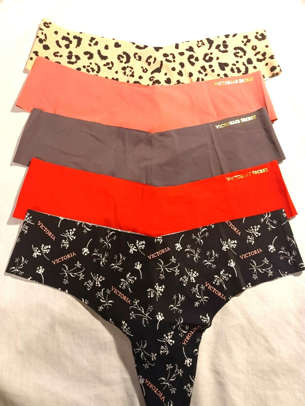 Victoria Secret SEXY illusions No Show 5 pack Thong Panty S M L seamless