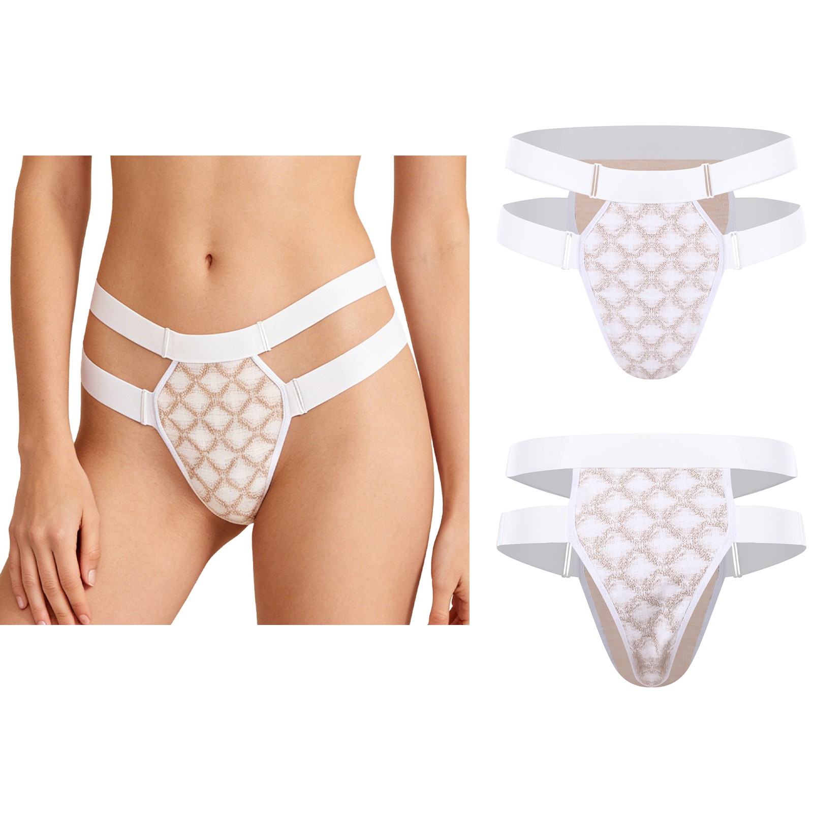 Women Pelvic Support Belt Fit Adjustable Straps G-string Thongs Gym Underpants