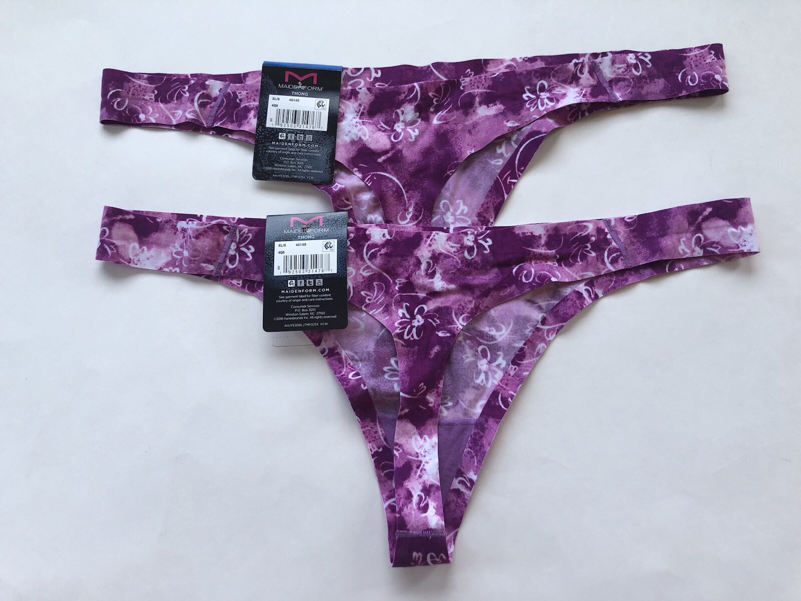 Maidenform 40149 Comfort Devotion Women’s Thong XL 8 2 Pairs