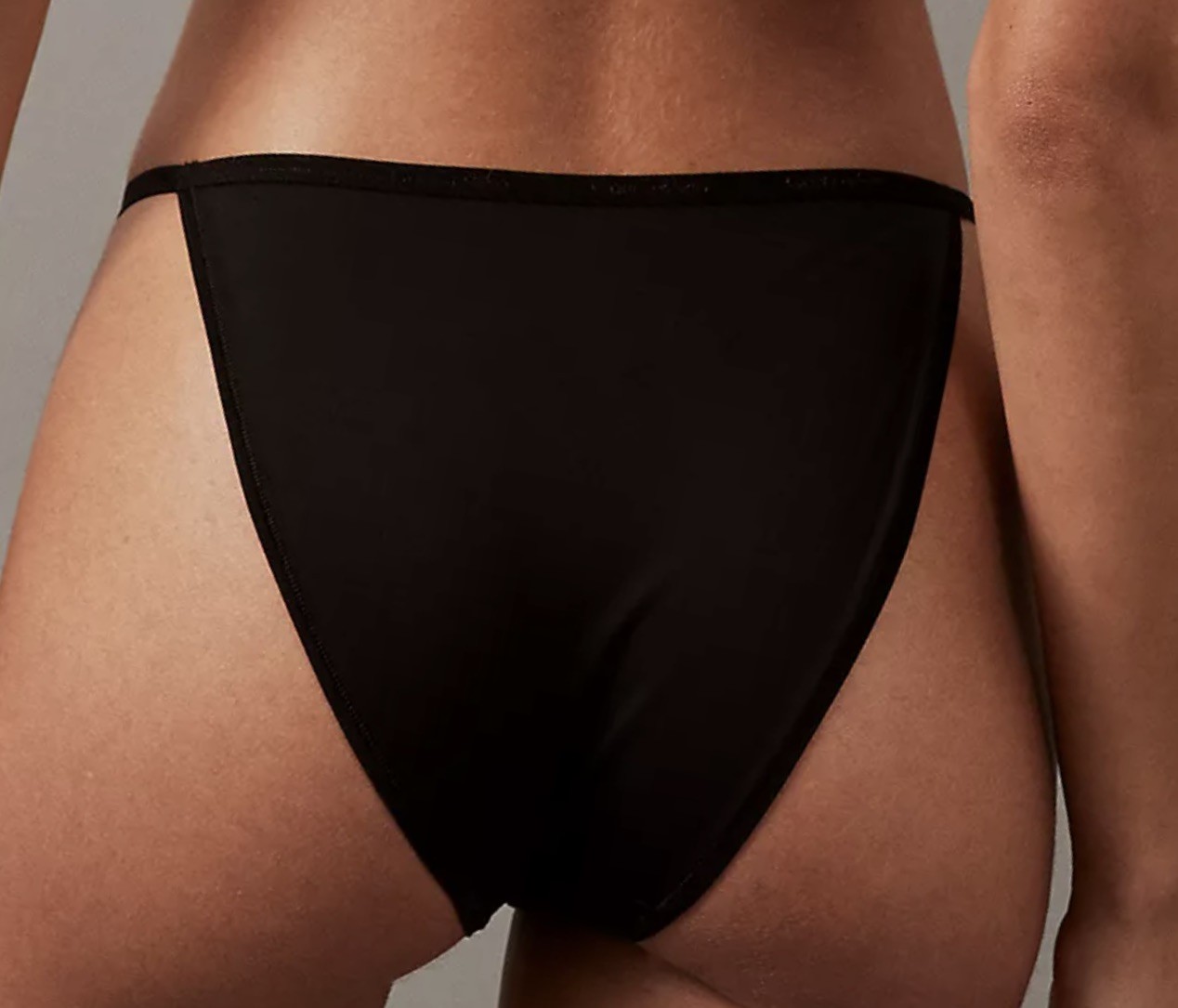 CALVIN KLEIN Ideal Stretch Micro Black String Bikini Panty Womens Sz S 5 M 6 L 7