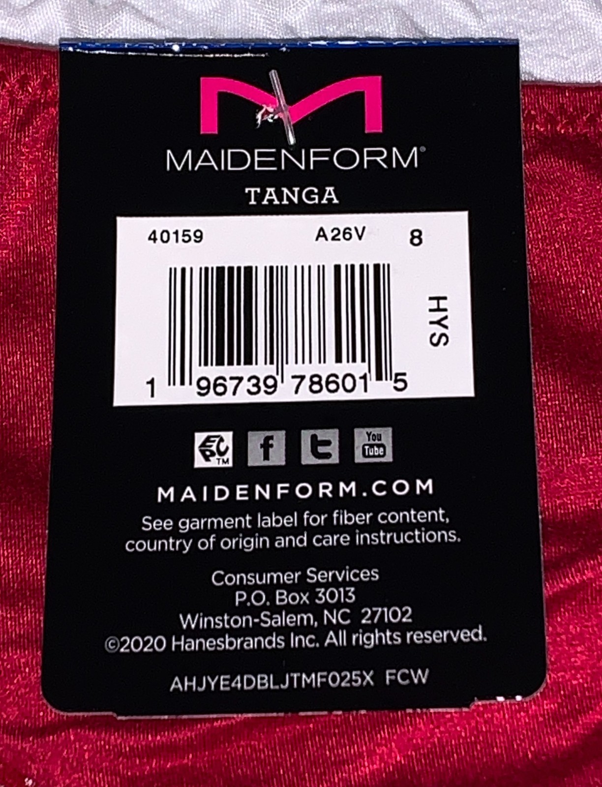 MAIDENFORM Comfort Devotion Red Rose Gold Lace Back Tanga Panty Womens M 6 XL 8