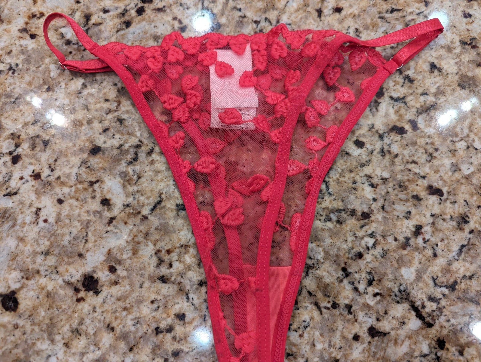 Shein Women’s Heart Embroidered Bow Front Lace Lingerie Underwear size XS