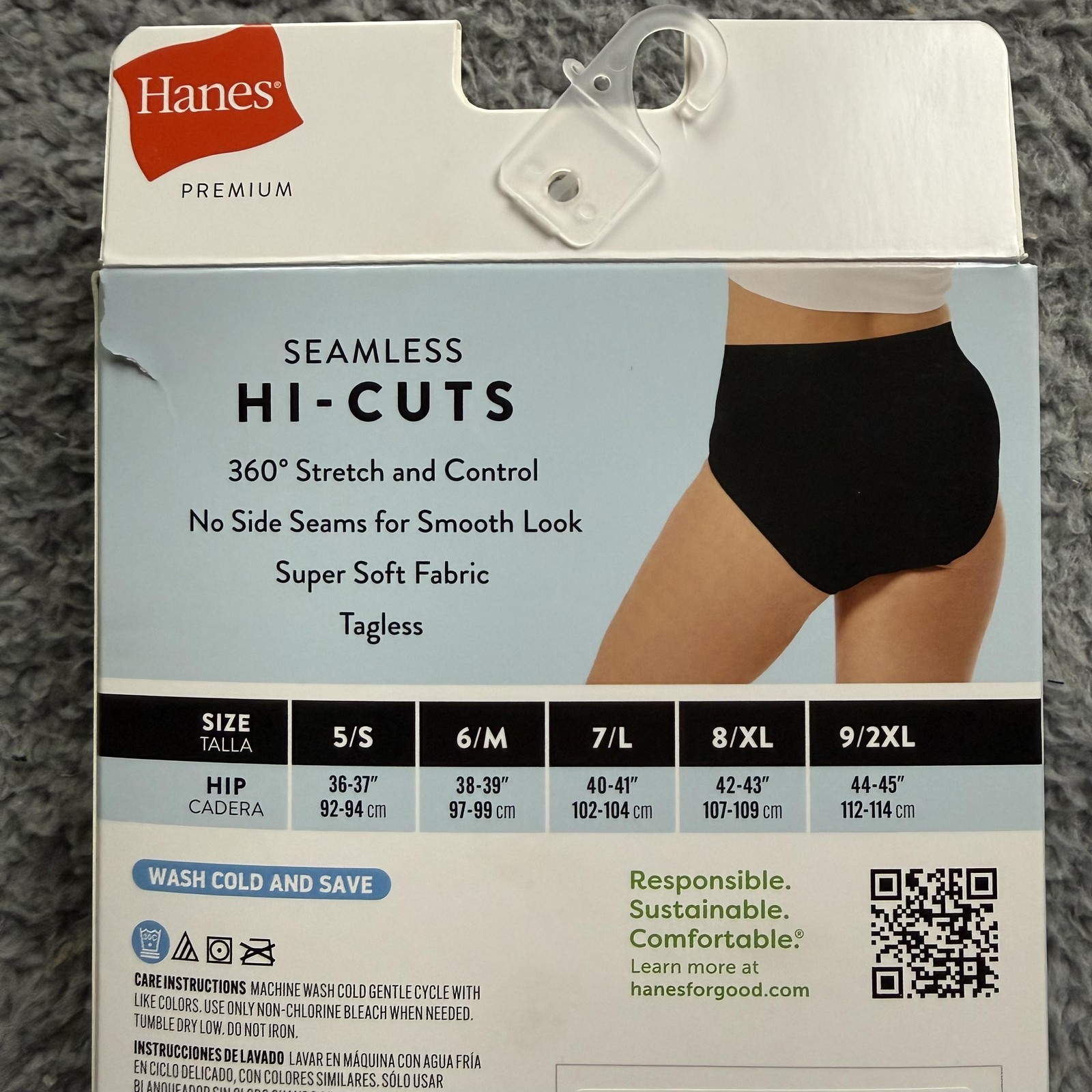 Hanes Premium Seamless Smoothing Hi-Cuts Womens 5/S 3 Pack Tagless Underwear