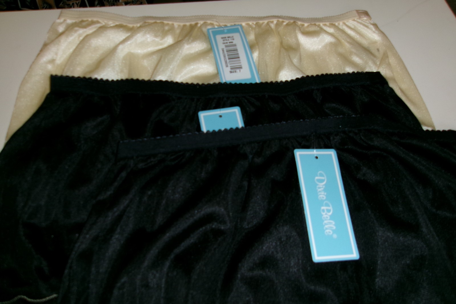 3 Dixie Belle by Velrose Full cut Briefs Style 719 2 Black 1 Beige Size 7