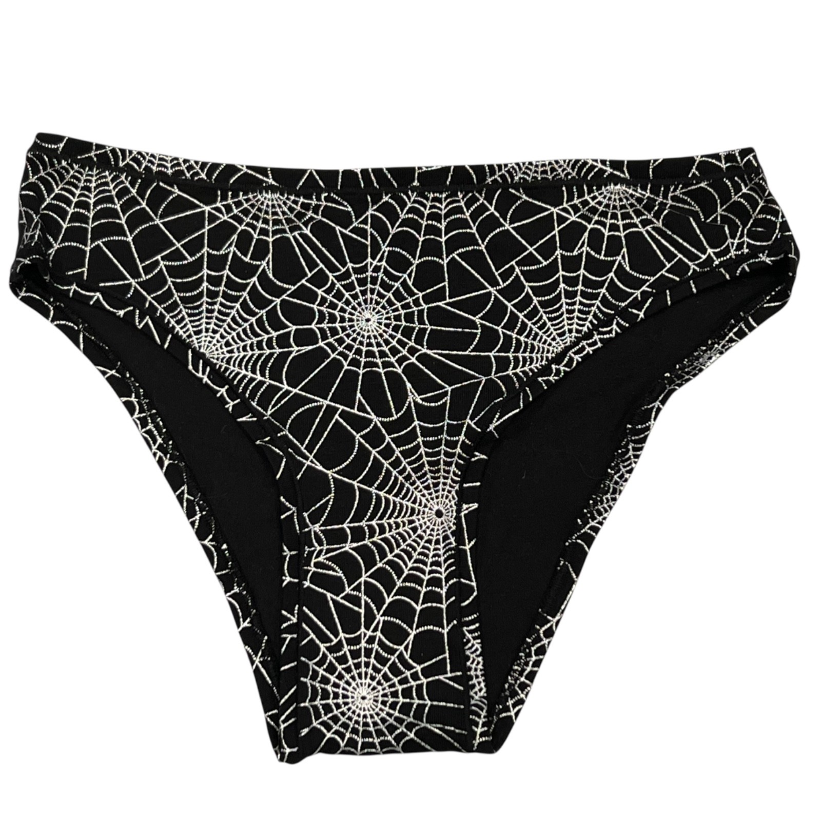 NWT VICTORIA’S SECRET PINK Cheeky Pantie Sz XS-S-M-L-XL-XXL Black Silver Webs