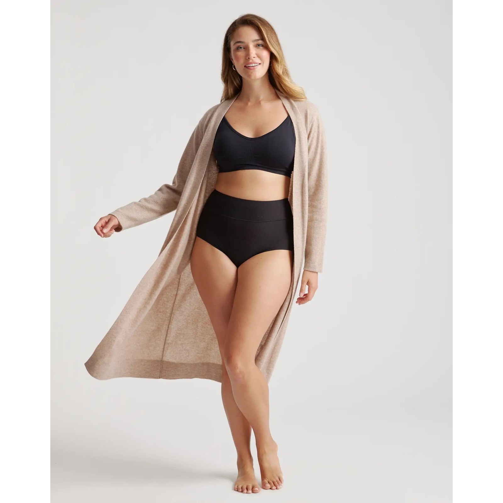 Quince Women Micro Modal High Waisted Brief Underwear Tan Nude 6 Pack Size S NWT