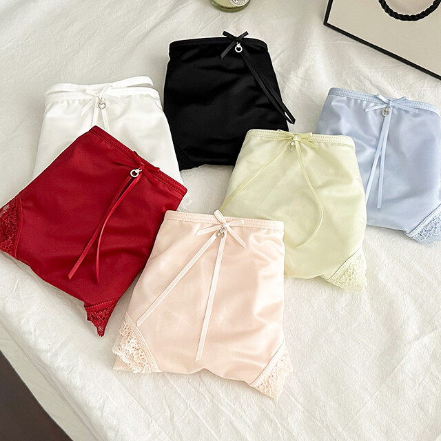 6 Pack Lot Sexy Womens Silky Satin Panties Briefs Lace Sheer Underwear Lingeries