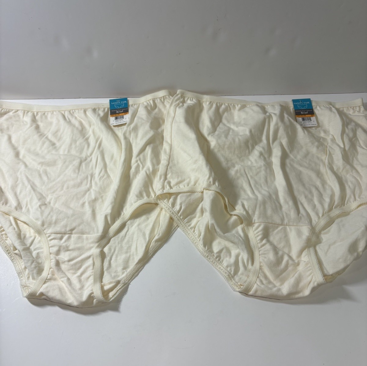 2 Vanity Fair 100% Cotton Briefs Size 7/L NEW #15318 Candleglow Perfectly Yours
