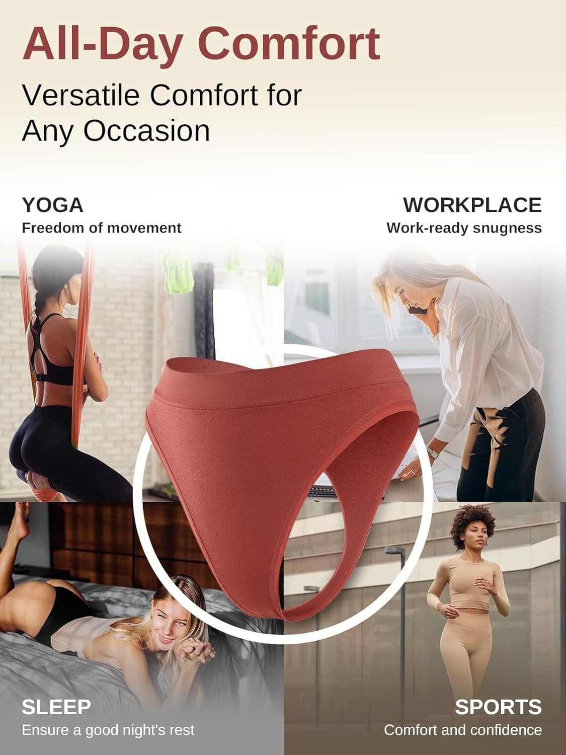 Linccure Seamless Thongs for Women – Ropa Interior Cómoda y Sin Costuras 5 Pack