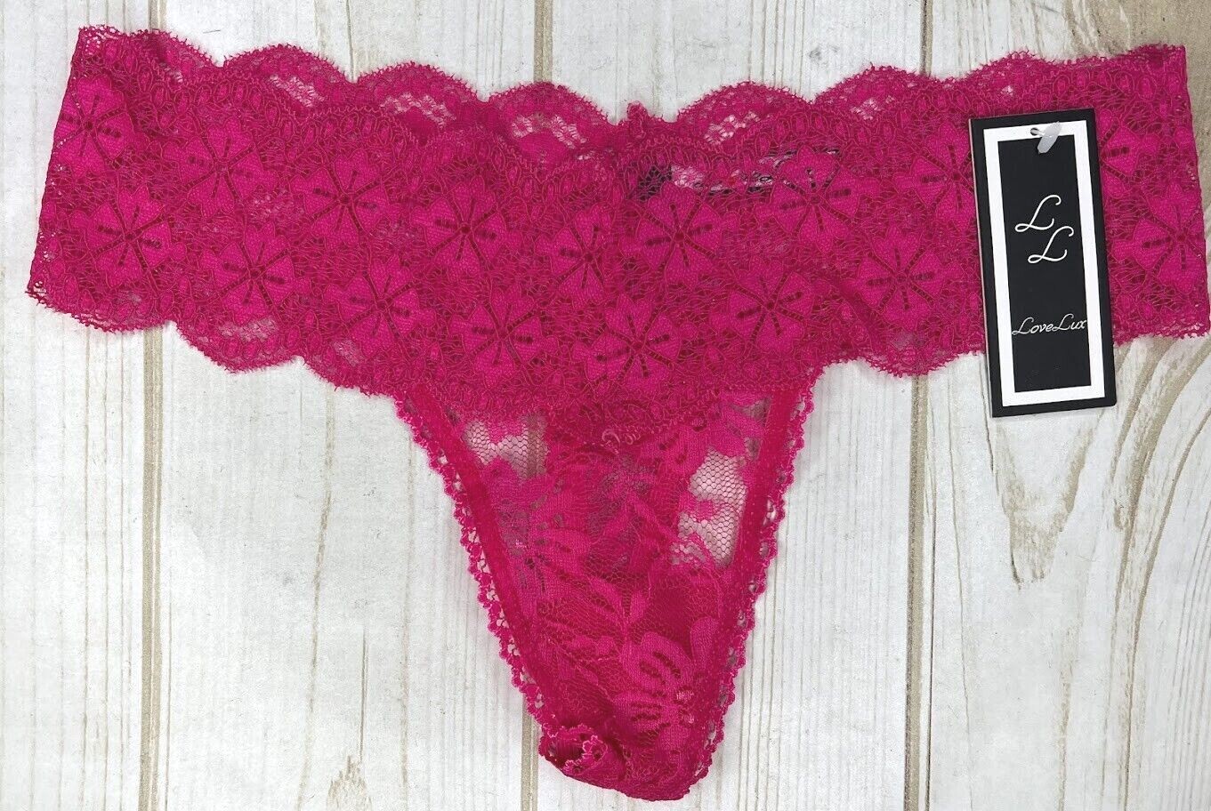 New 6 Pairs Love Lux Sexy Lace Thong Panties Black Blue Yellow Pink Beige