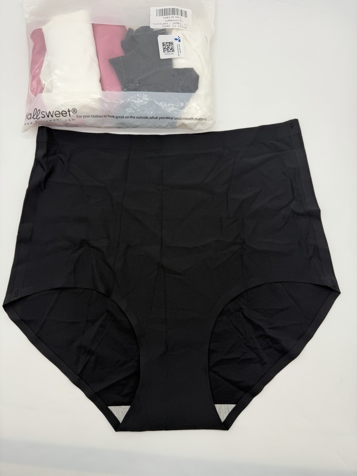 FallSweet Seamless No-Show High-Waist Briefs 6 Pack Black Pink White Sz Large