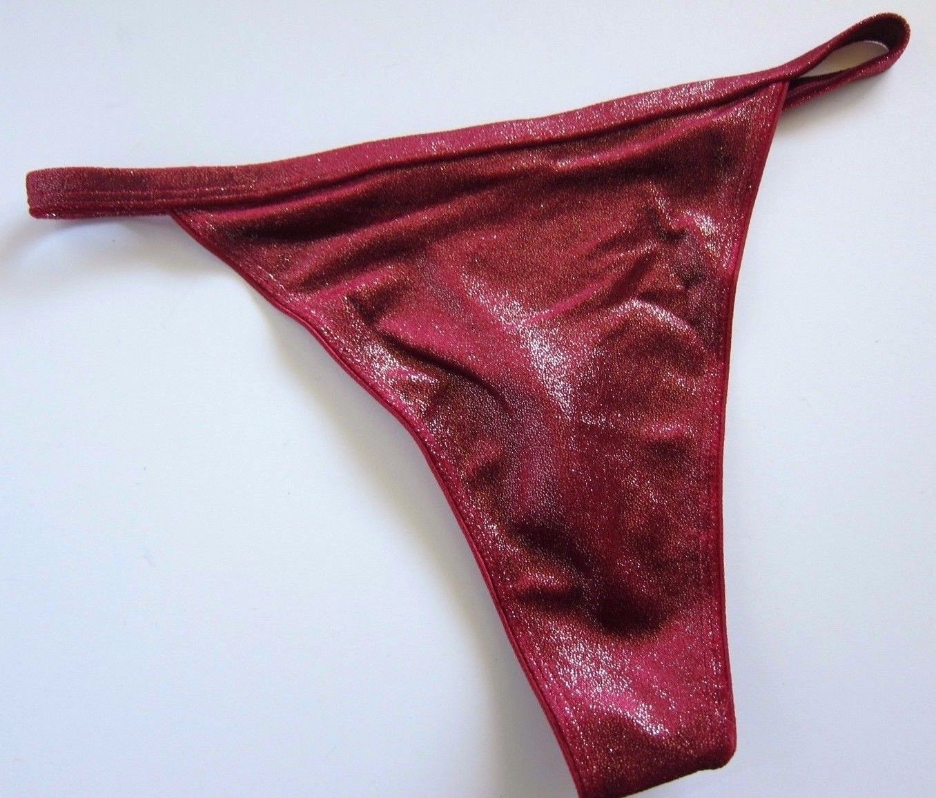 1 NEW Express VINTAGE 90s High Cut Glitter Velvet-Like Thong Panties SMALL