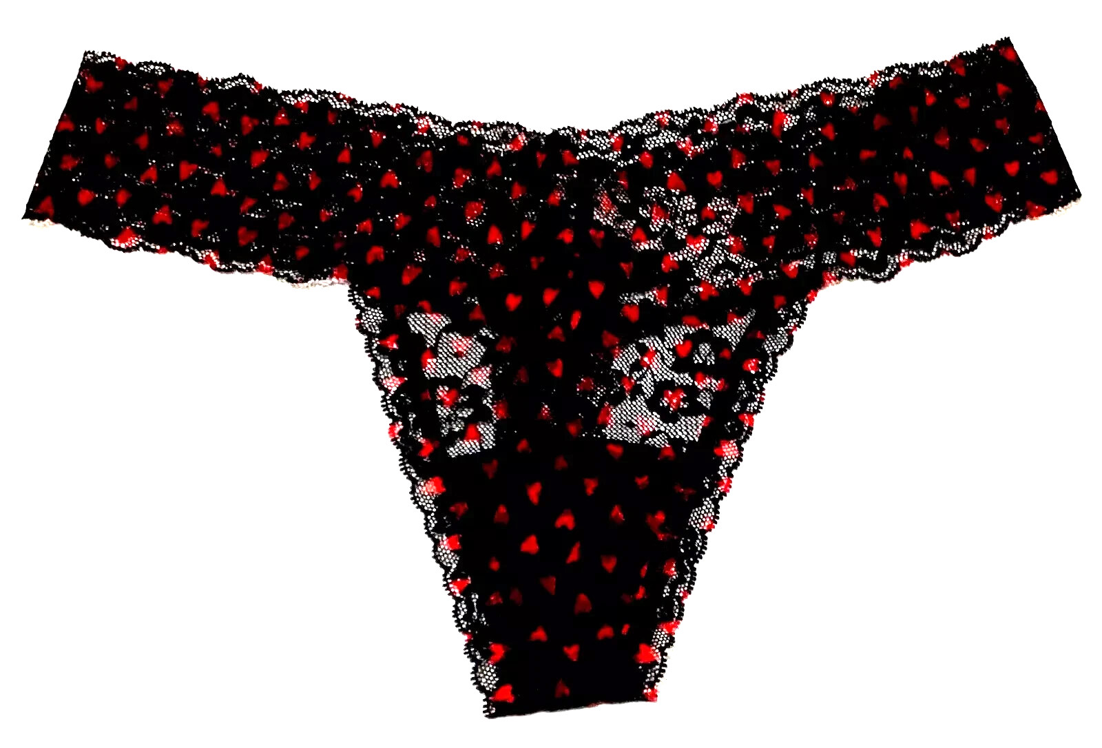medium – NWT Victoria’s Secret lace thong panty red hearts $12.50 tag (c290 a)