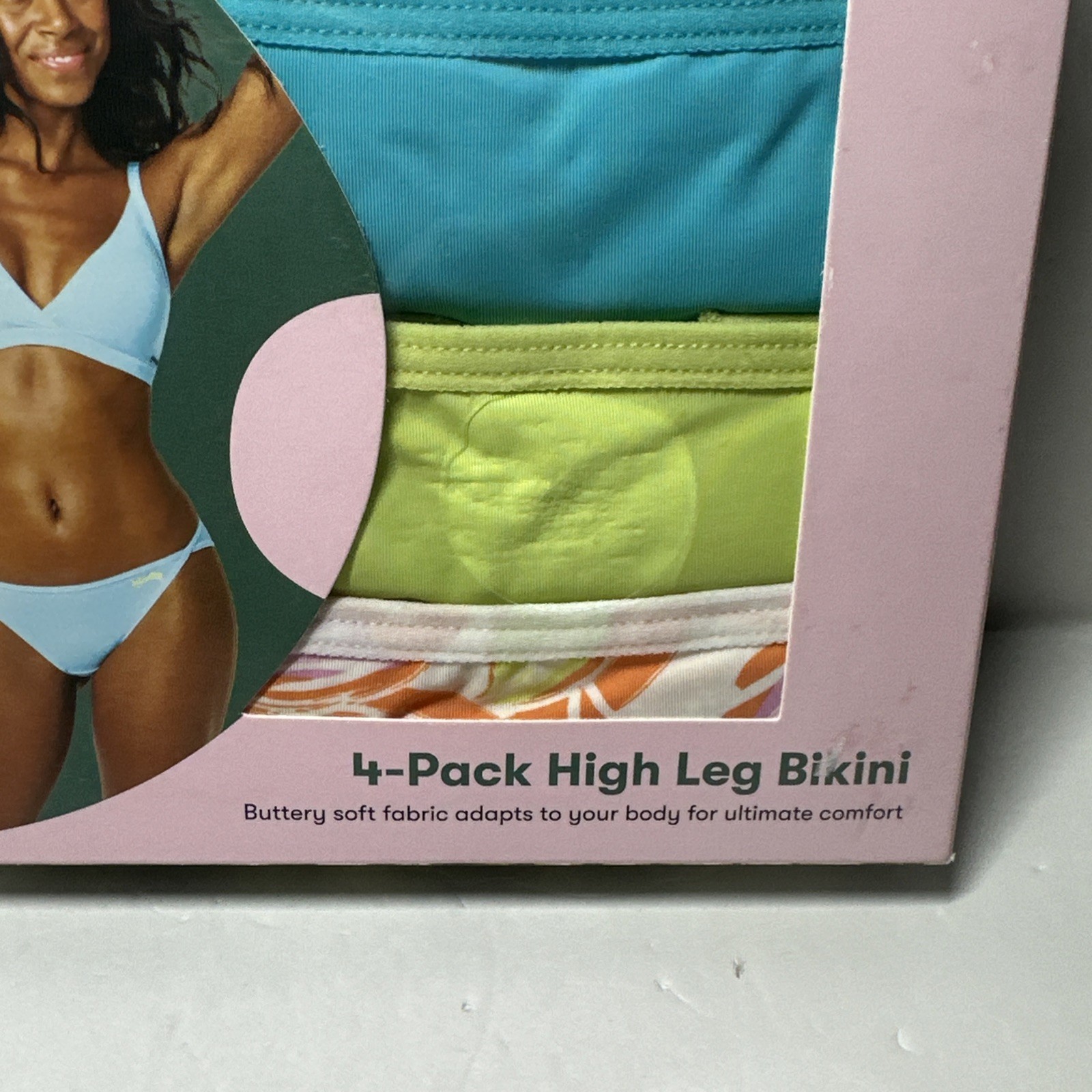 Kindly Yours So Comfy High Leg Underwear 4 Pack 2XL (20)Floral,Green,Blue,Black