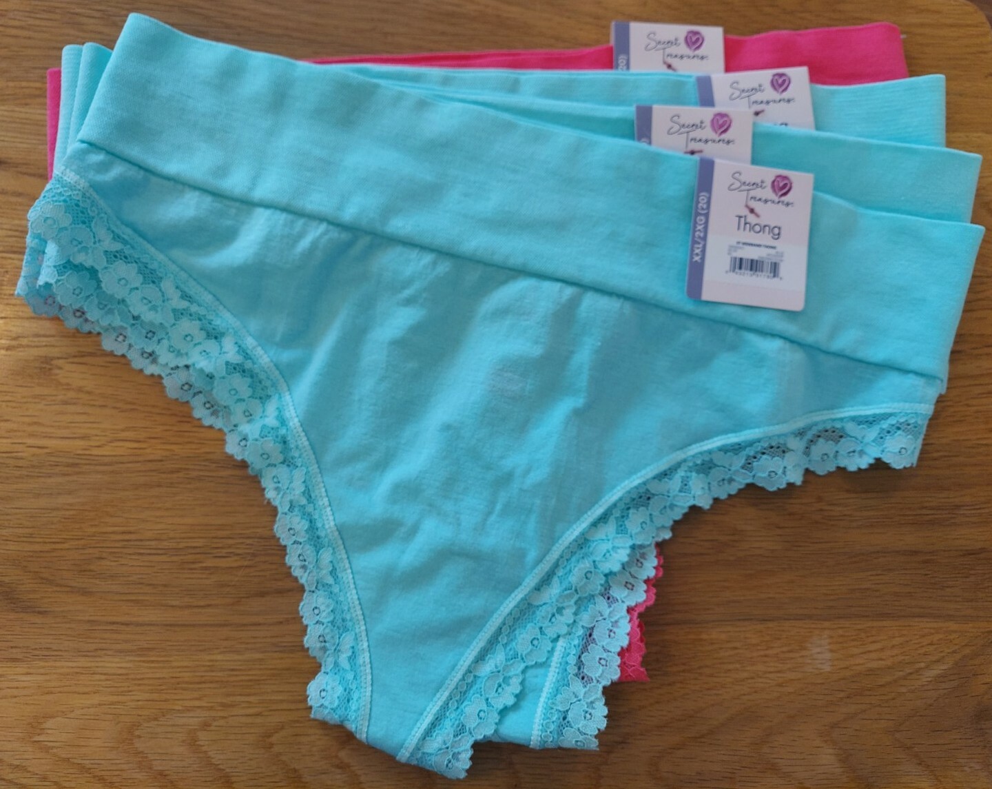 4 Secret Treasures Wideband or Nylon Thongs Size XXL 20/2X-3X/XL16-18/S4-6/XS0-2