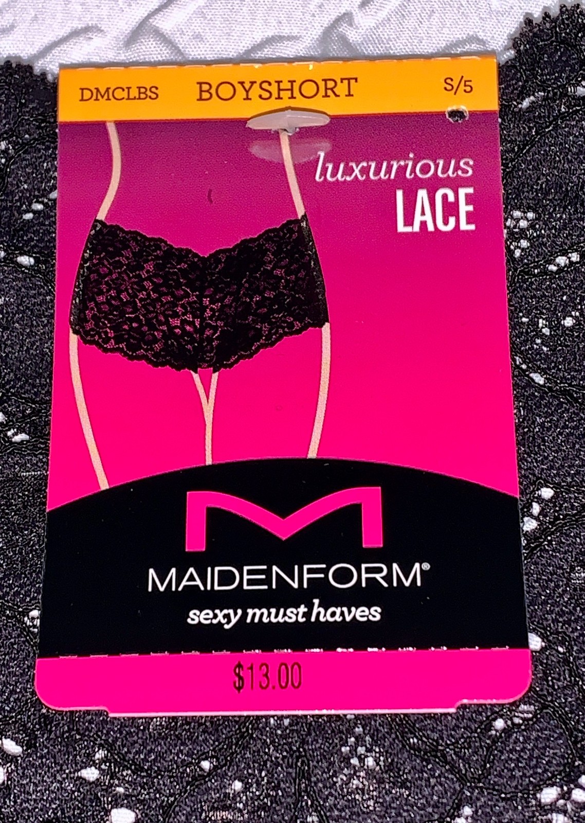MAIDENFORM Sexy Must Haves Lace Black Cheeky Boyshort Panty Womens S M L XL 2XL