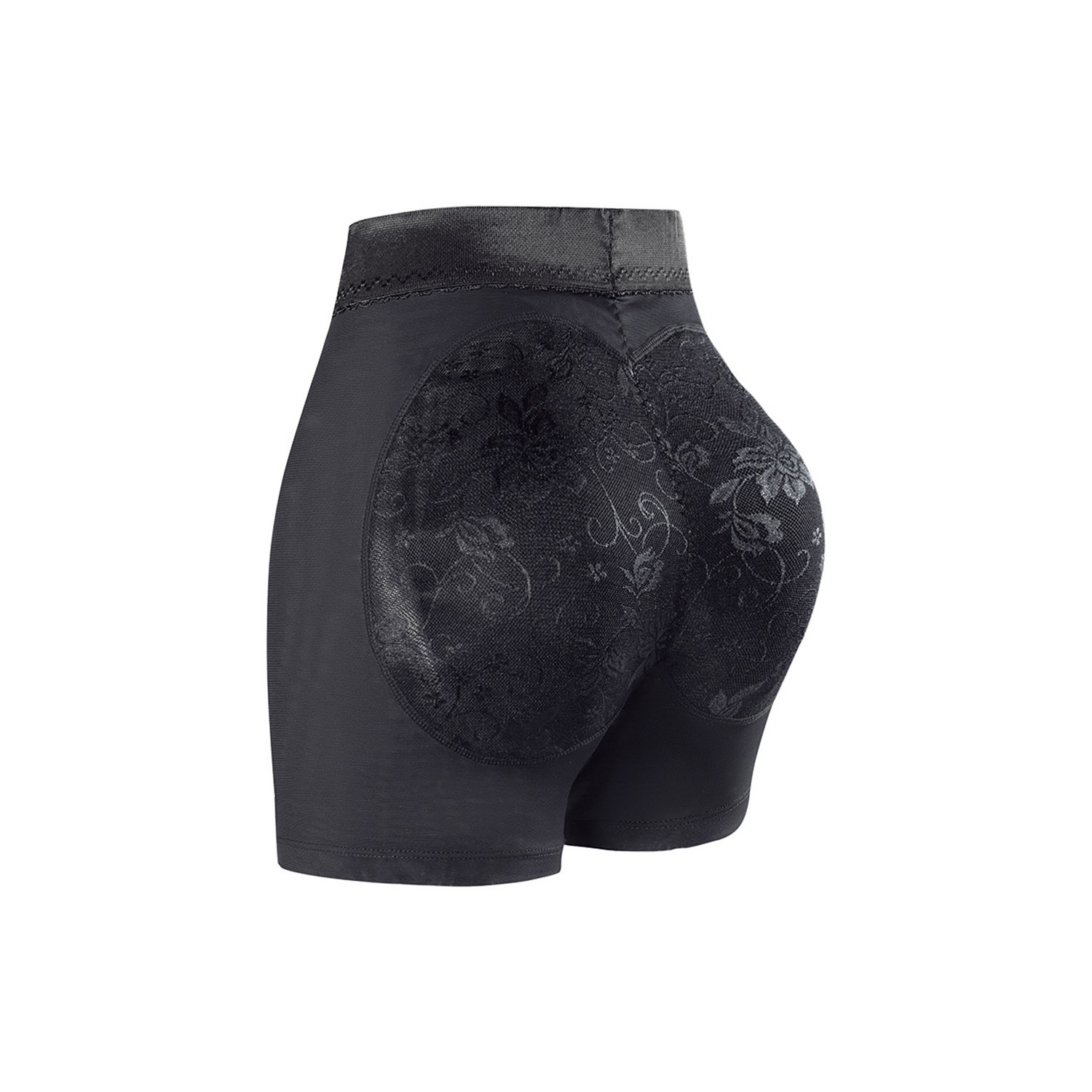 SEAMLESS PADDED PANTIES MID-WAIST BUTT LIFTER TUMMY CONTROL FAKE ASS BOYSHORTS