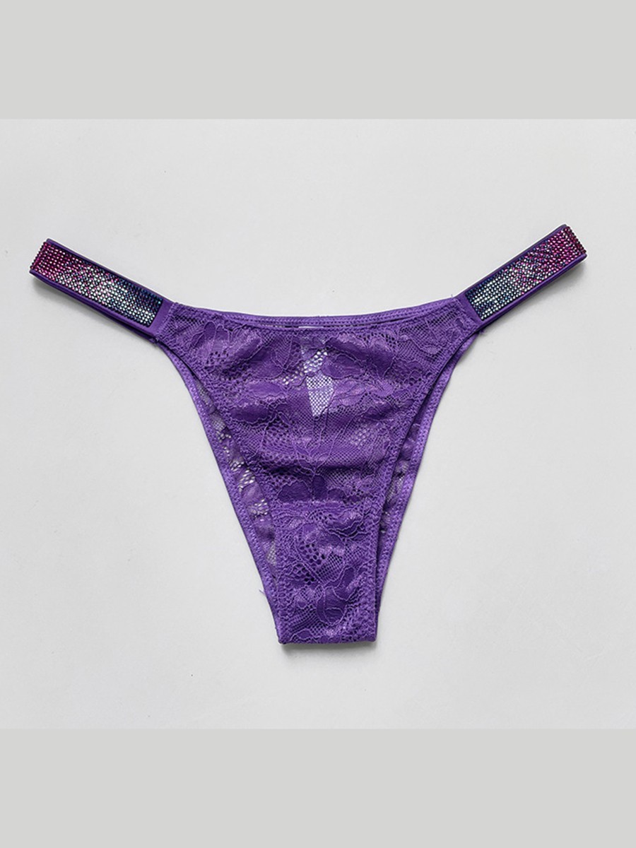 Sexy Low Waist Lace T Back Underwear Briefs for Women G String Thongs Panties