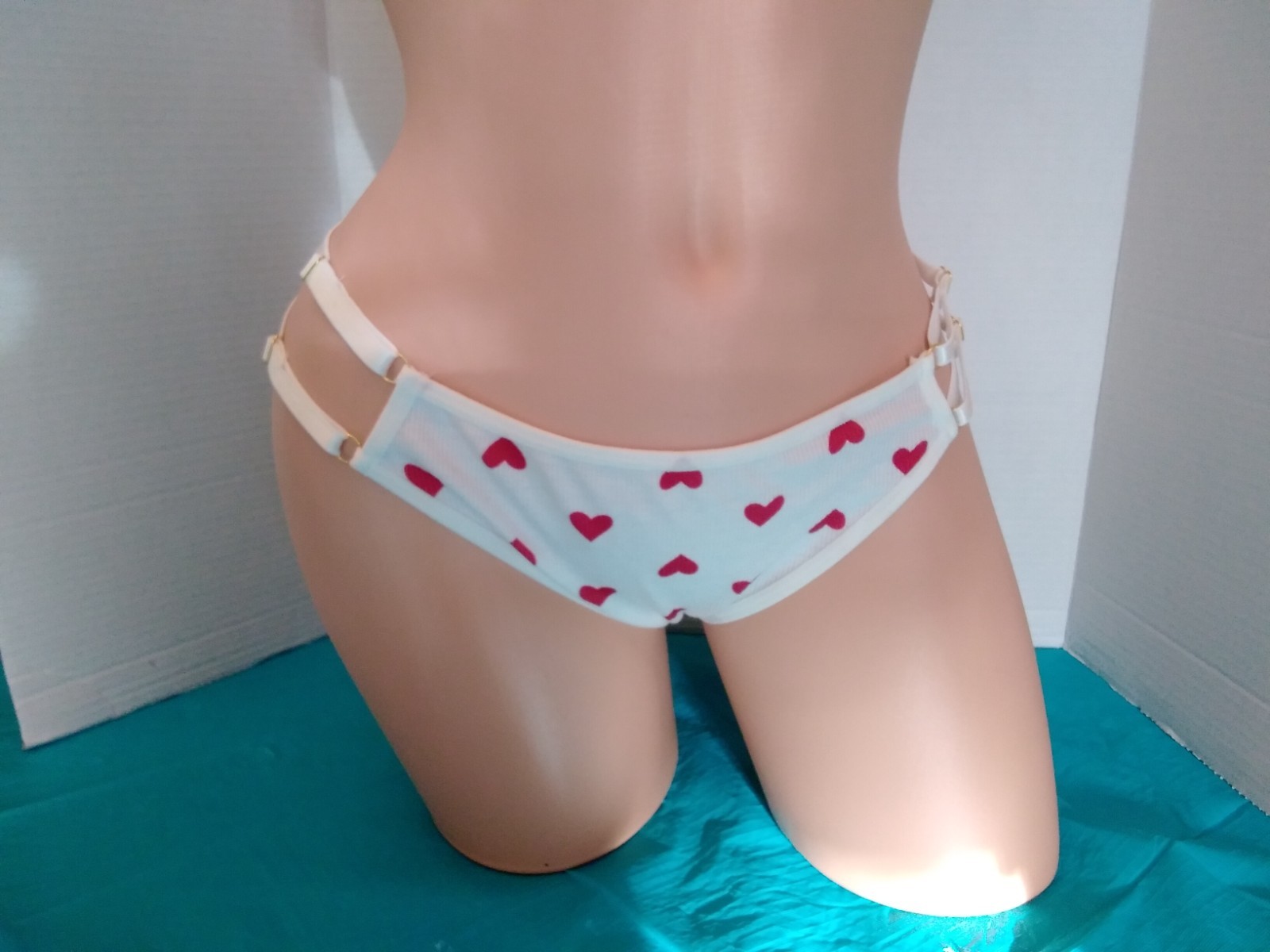 Panties String Bikini Strappy Side Double Straps Heart Design XL