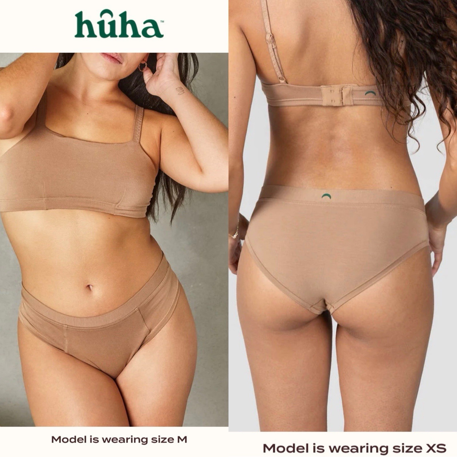 HUHA Women’s Mineral Undies ZINC OXIDE Soft Cheeky Panty Black NWT XL (Lot of 3)