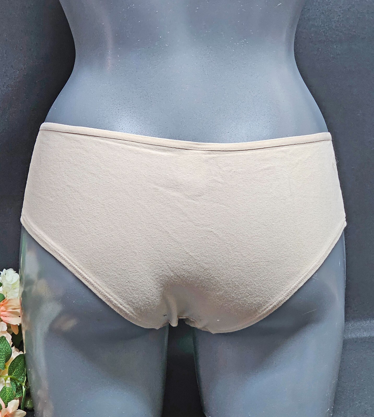 La Senza Brazilian Knickers Lace Front Comfort Durability L 12/14 Sand B8R0205