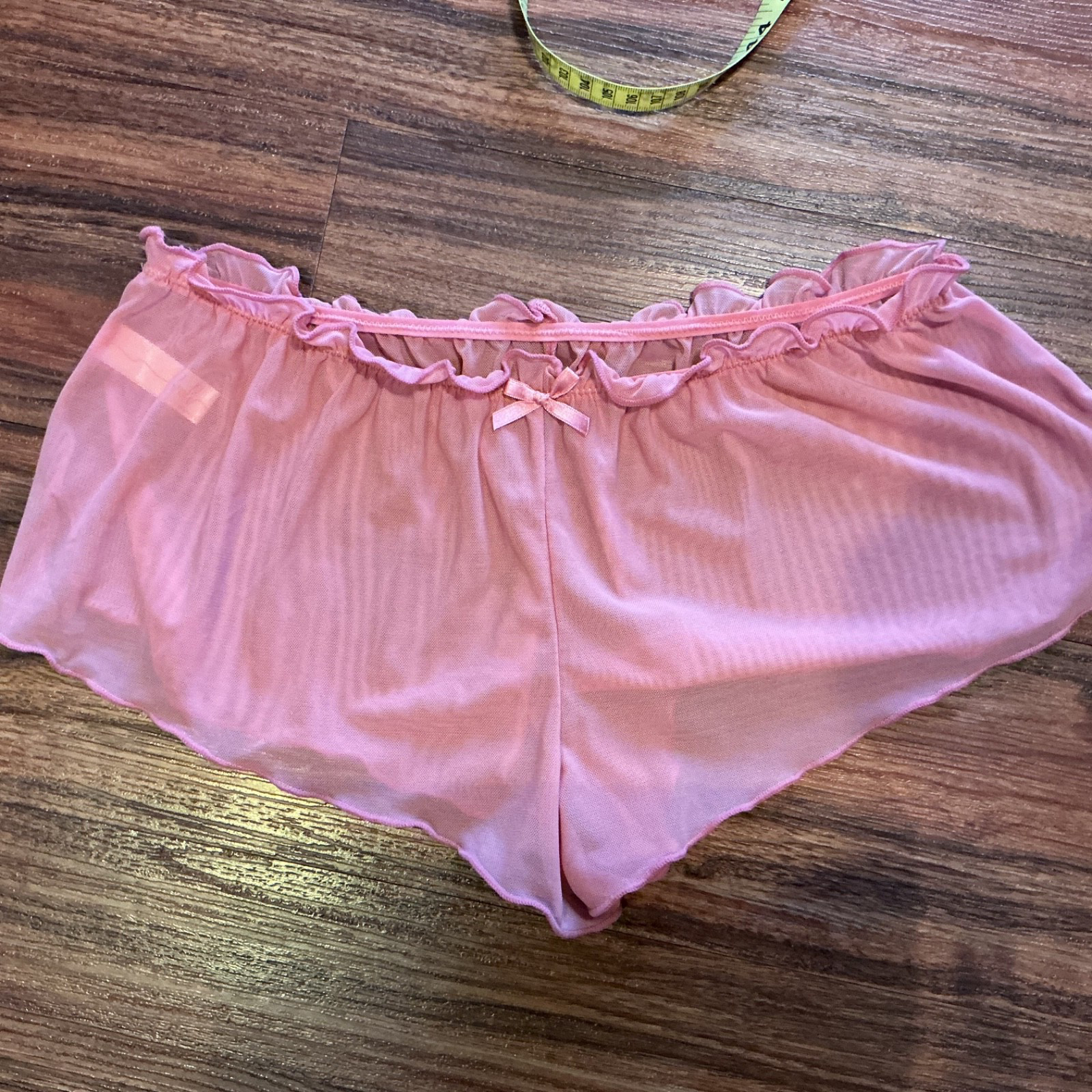 NWOT Hush Sheer Frilly Ruffled Chiffon Romantic Pantie M Bow Lolita