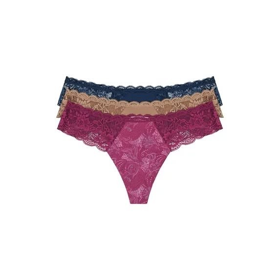 Joyspun Women’s Microfiber and Lace Thong Panties