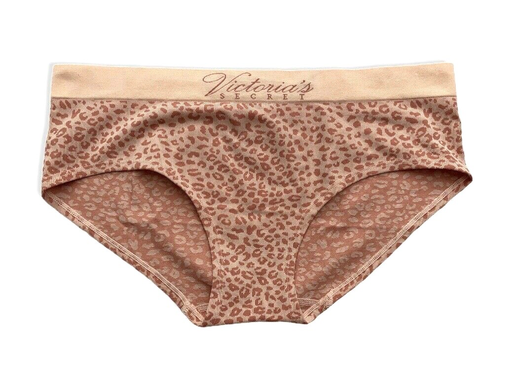 Victoria’s Secret Panty Peach Leopard Animal Print Logo Sexy Hiphugger XL