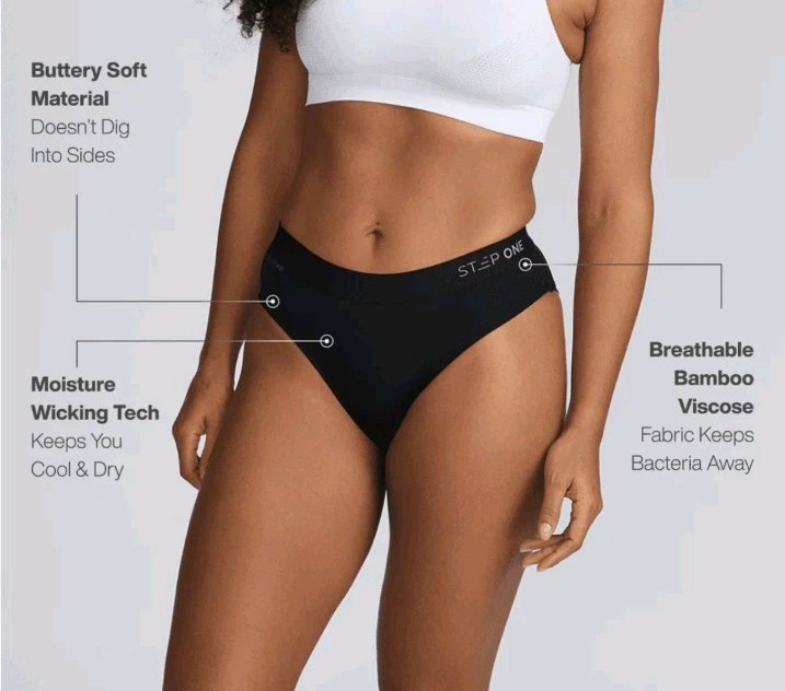 Step One Bikini Brief Size XL Tap Shoe Black Bamboo Soft BNWT Unopened