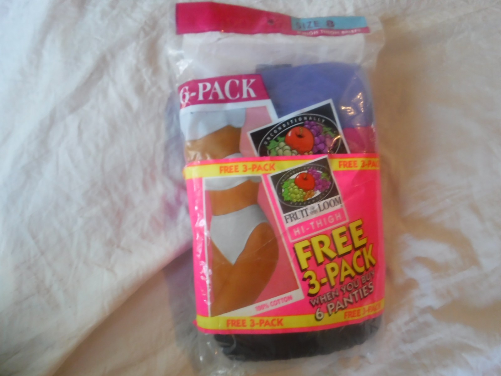 Fruit Of The Loom 6 High Thigh Briefs Womens Size 8 New