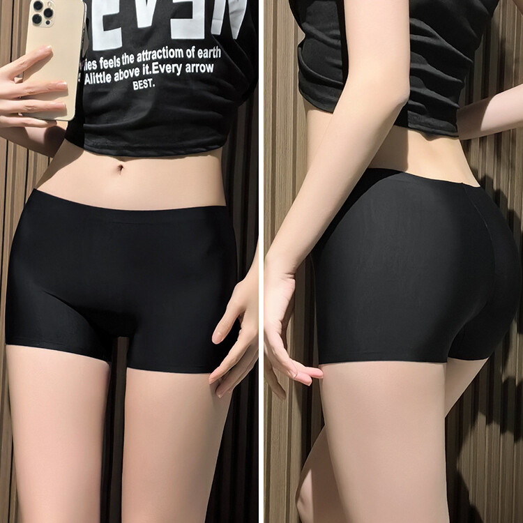 3 Packs Womens Seamless Boy Shorts Ice Silky Boxer Shorts Panties Underwear