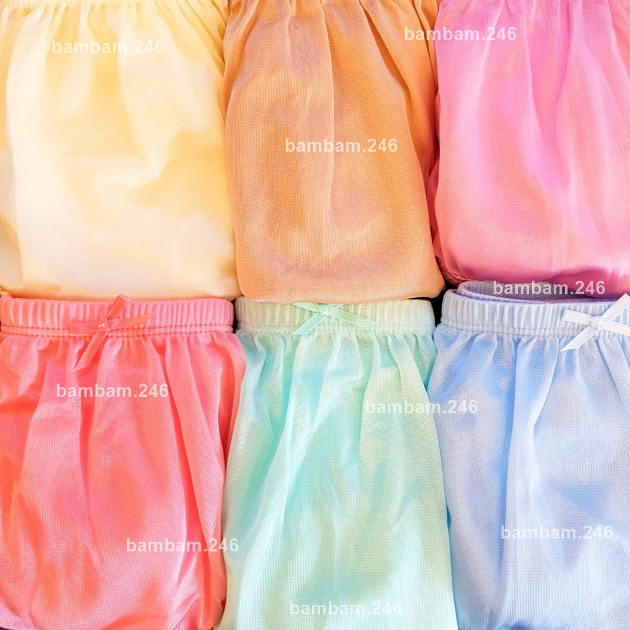 6 Pack Women’s Men Silky Nylon Underwear Shining Plain Size L Full Cut Panties B