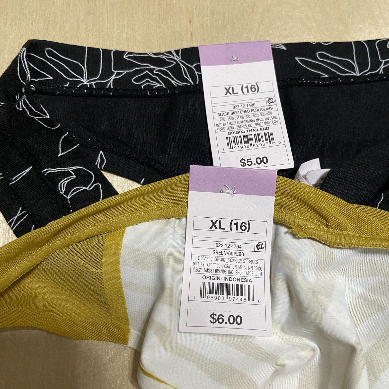 Auden Women’s Size XL (16) Assorted Cotton Blend Soft Thong Panties 2 Pack