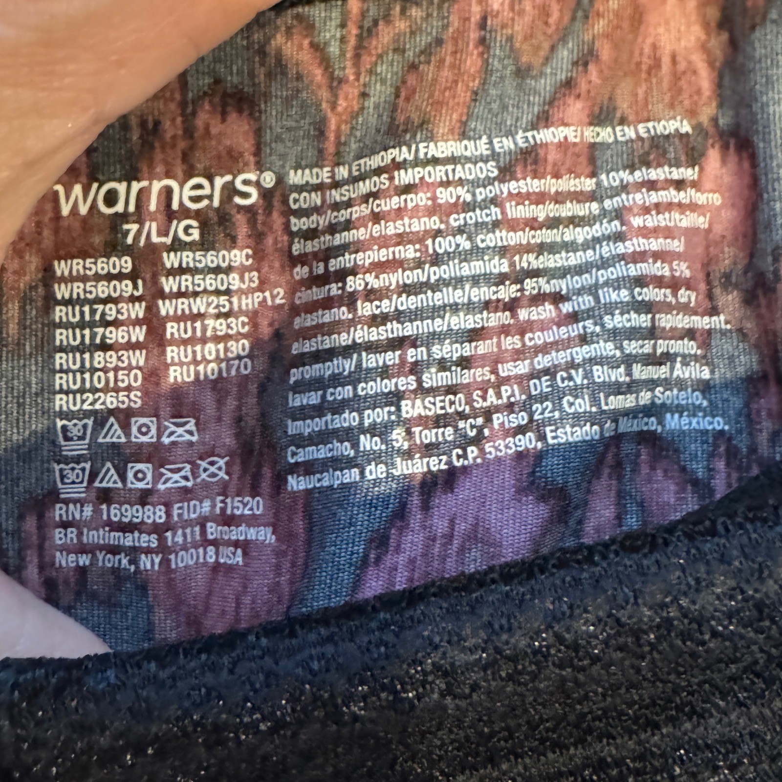 Warners Hipster Panties 3 Pack Lace Trim Wide Waistband Leopard Print Large