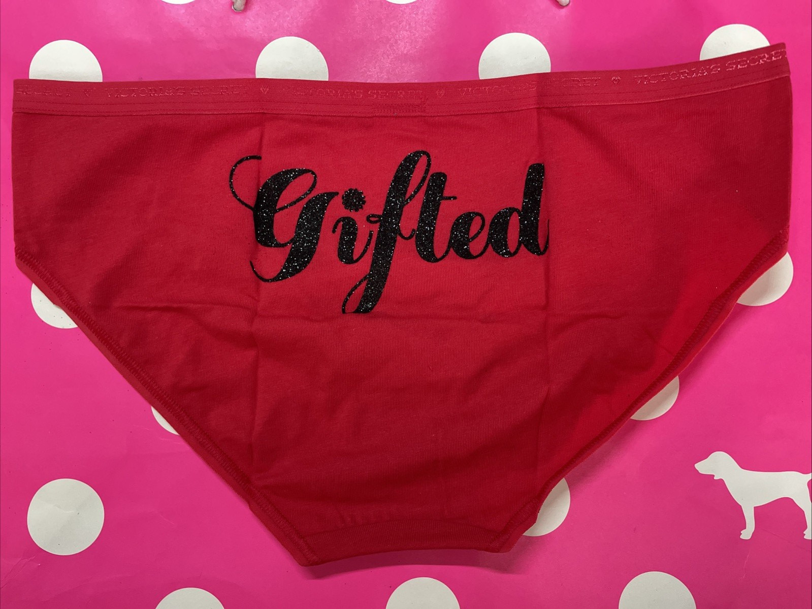 NEW 2014 Victoria’s Secret Signature Cotton Hiphugger Panties M Gifted on butt
